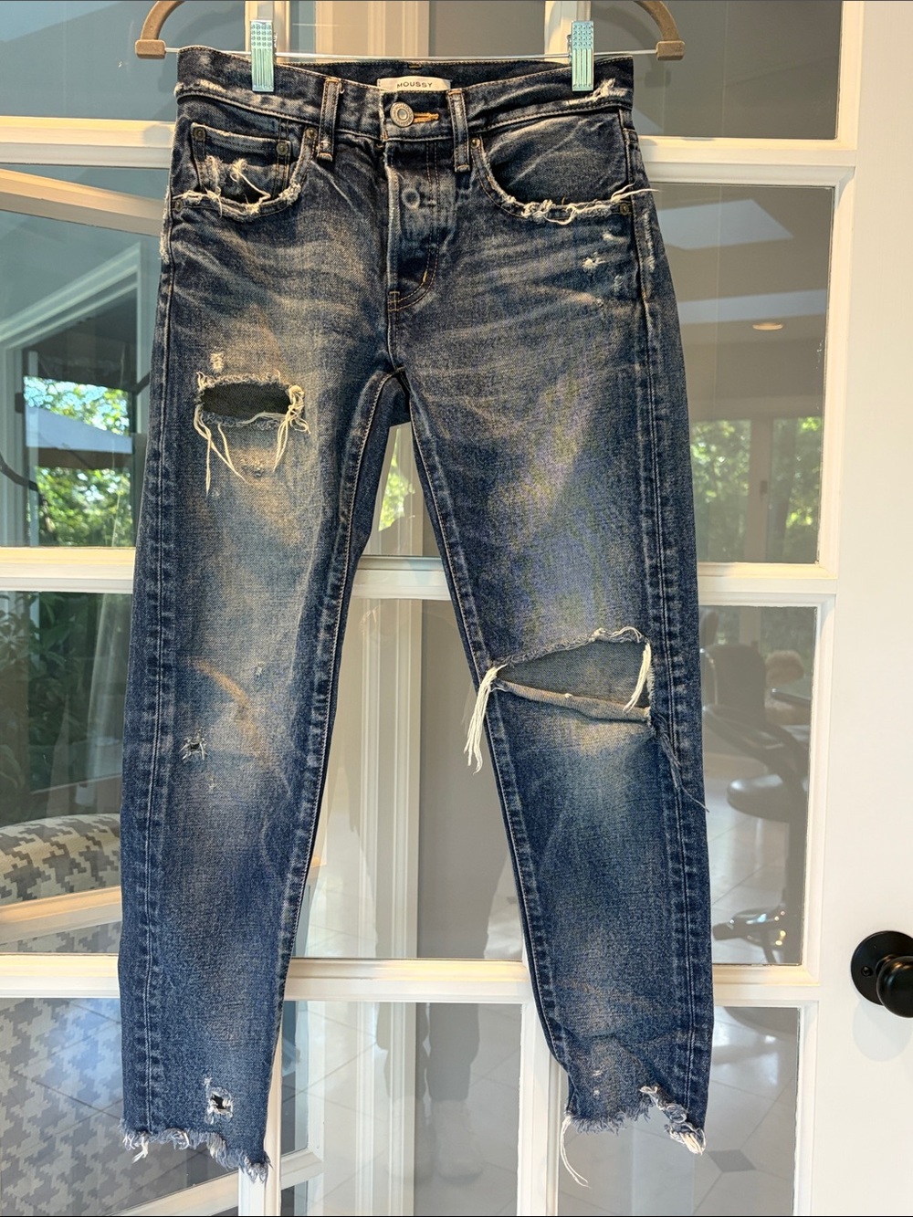 Moussy Button Fly Distressed Jeans - Sz 26